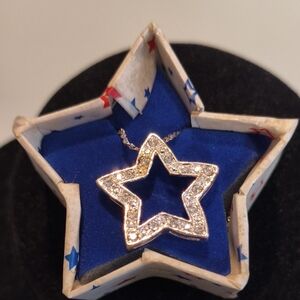 Avon Sparkling Silver Star Necklace